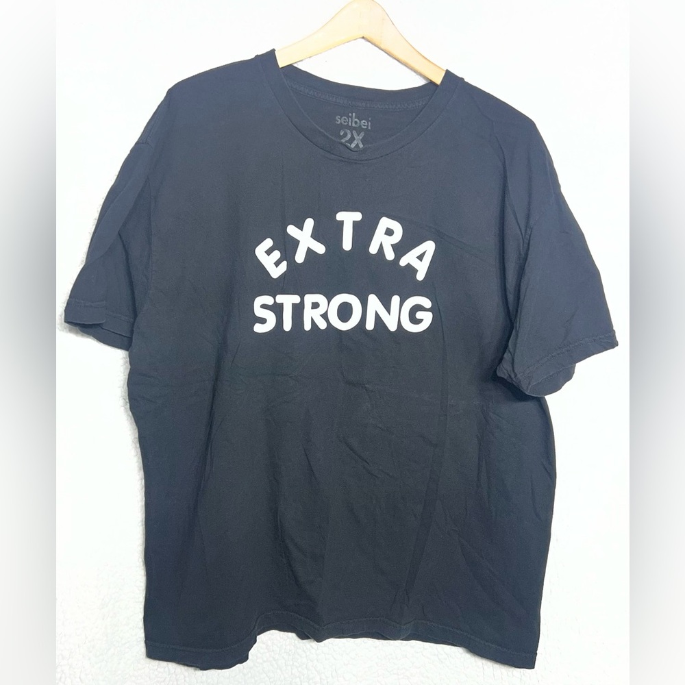 Seibei Men’s 2XL‎ Black Cotton T-Shirt Extra Strong